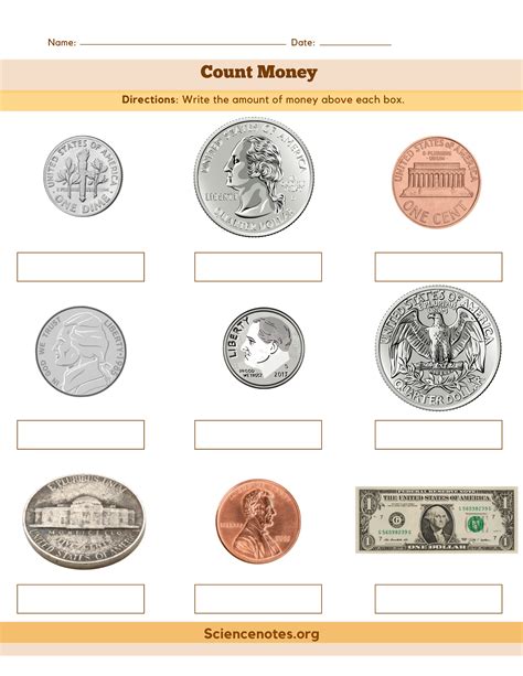 Identifying and Counting Money .